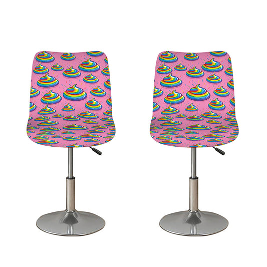 Rainbow Poop Pattern Print Bar Stool Covers