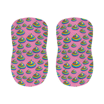 Rainbow Poop Pattern Print Bar Stool Covers