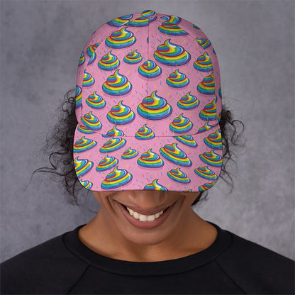 Rainbow Poop Pattern Print Baseball Cap