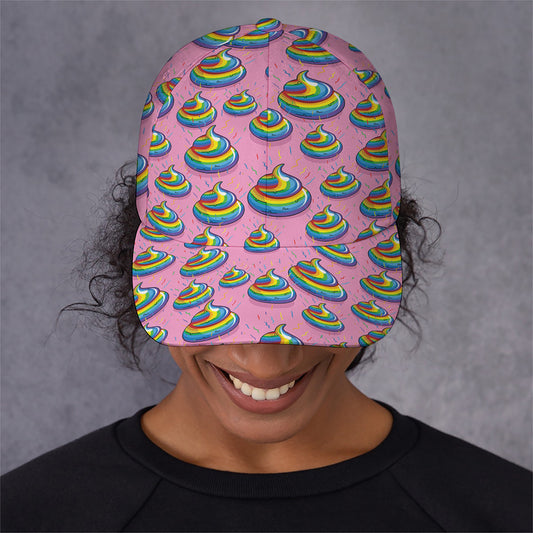 Rainbow Poop Pattern Print Baseball Cap