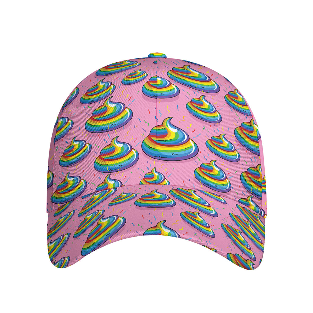 Rainbow Poop Pattern Print Baseball Cap