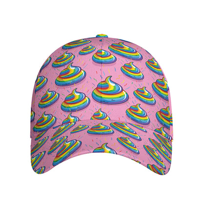 Rainbow Poop Pattern Print Baseball Cap