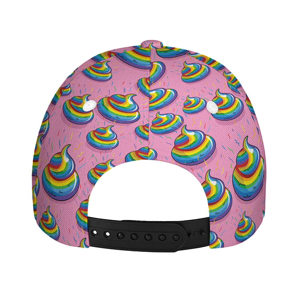 Rainbow Poop Pattern Print Baseball Cap