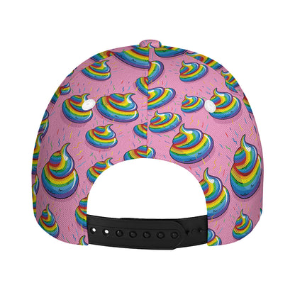 Rainbow Poop Pattern Print Baseball Cap