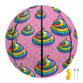 Rainbow Poop Pattern Print Basketball