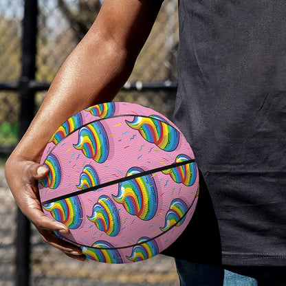 Rainbow Poop Pattern Print Basketball