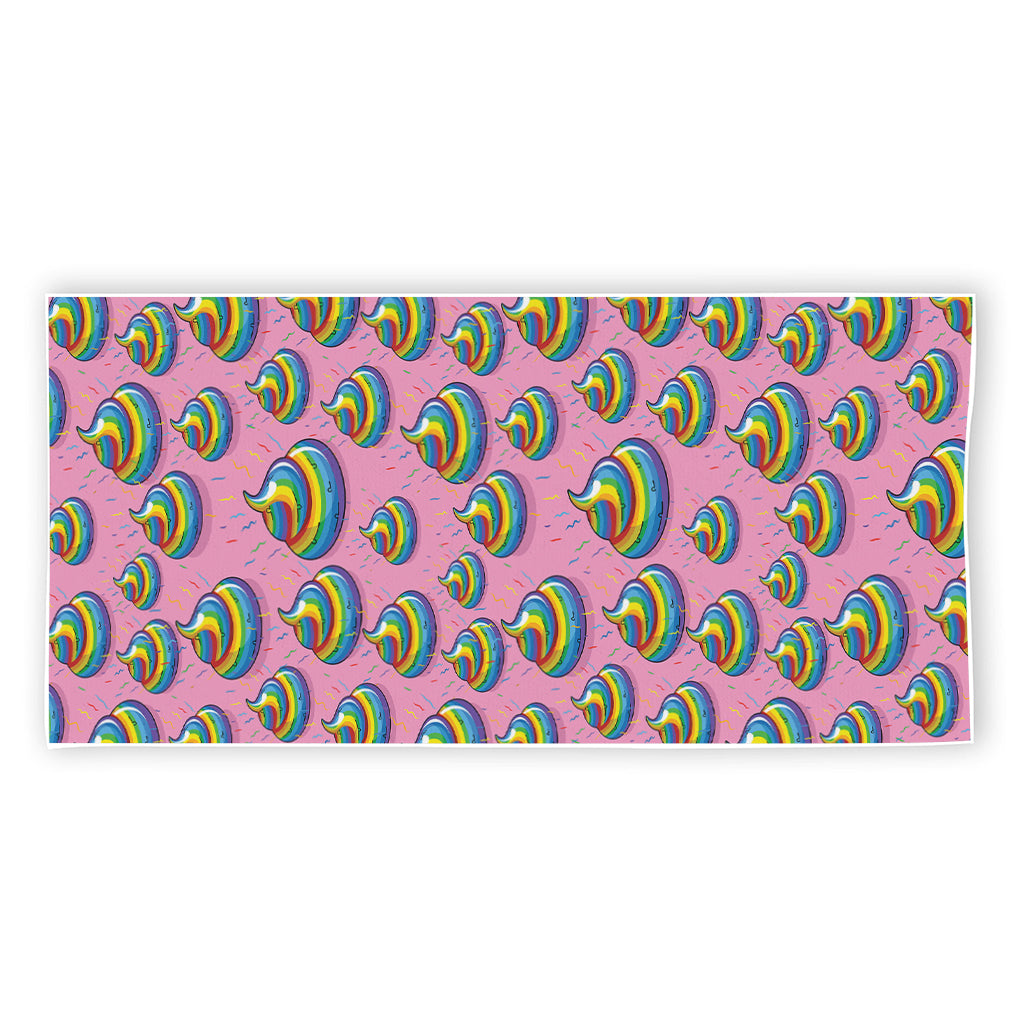 Rainbow Poop Pattern Print Beach Towel