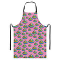 Rainbow Poop Pattern Print Bib Apron With Pocket