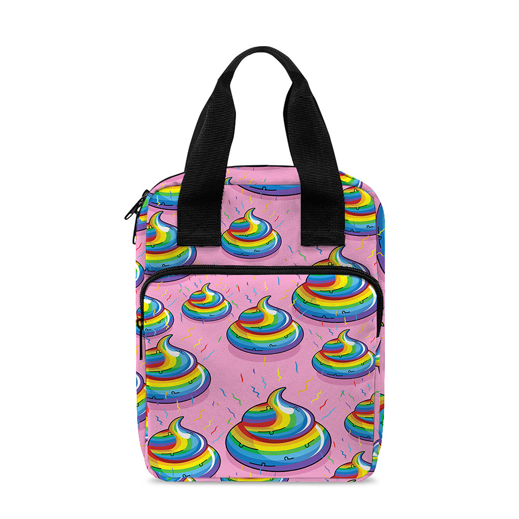 Rainbow Poop Pattern Print Bible Tote Bag