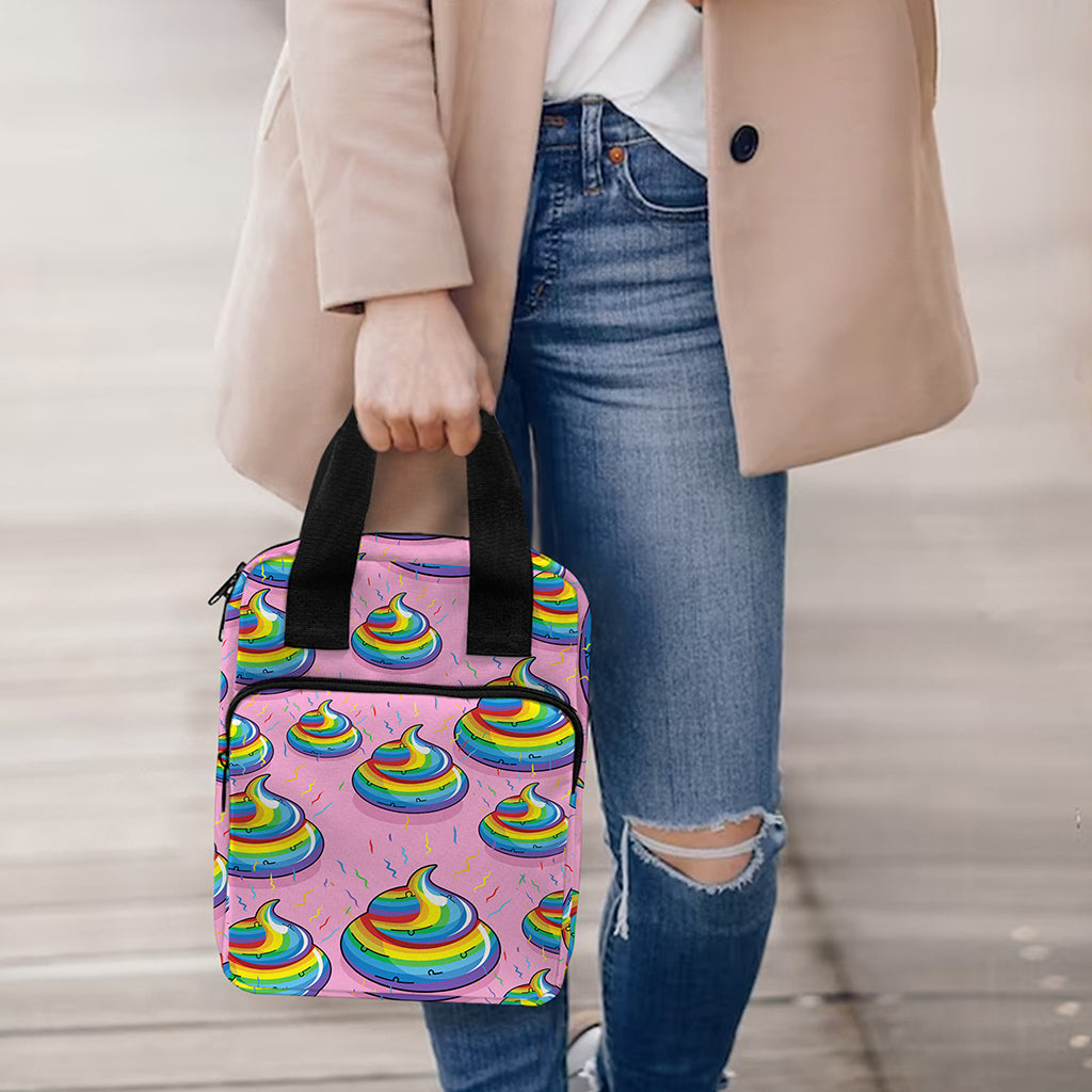 Rainbow Poop Pattern Print Bible Tote Bag
