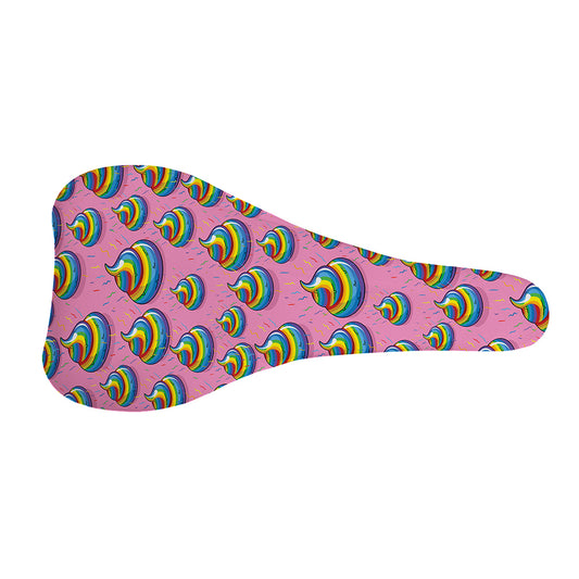 Rainbow Poop Pattern Print Bicycle Seat Cover
