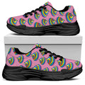 Rainbow Poop Pattern Print Black Chunky Shoes