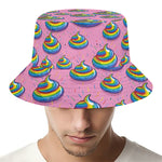 Rainbow Poop Pattern Print Bucket Hat