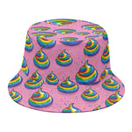 Rainbow Poop Pattern Print Bucket Hat
