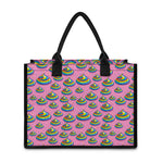 Rainbow Poop Pattern Print Canvas Tote Bag