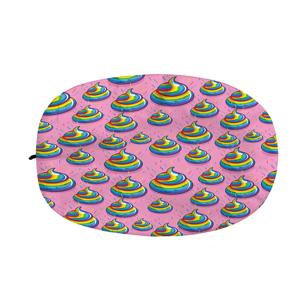 Rainbow Poop Pattern Print Car Side Mirror Covers