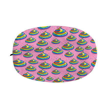 Rainbow Poop Pattern Print Car Side Mirror Covers