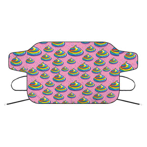 Rainbow Poop Pattern Print Car Windshield Snow Cover