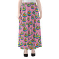 Rainbow Poop Pattern Print Chiffon Maxi Skirt