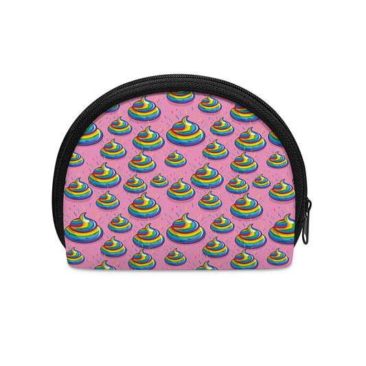 Rainbow Poop Pattern Print Coin Purse