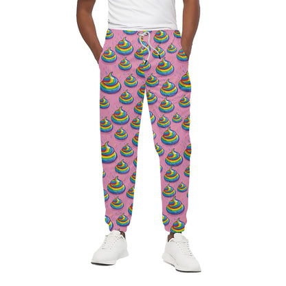 Rainbow Poop Pattern Print Cotton Pants