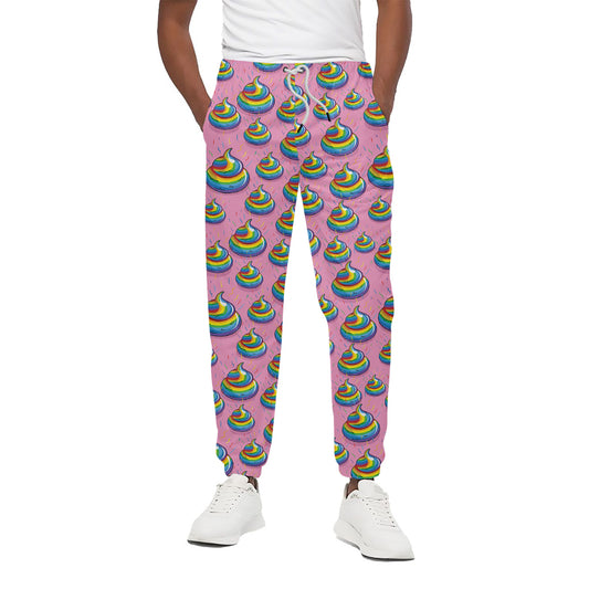 Rainbow Poop Pattern Print Cotton Pants