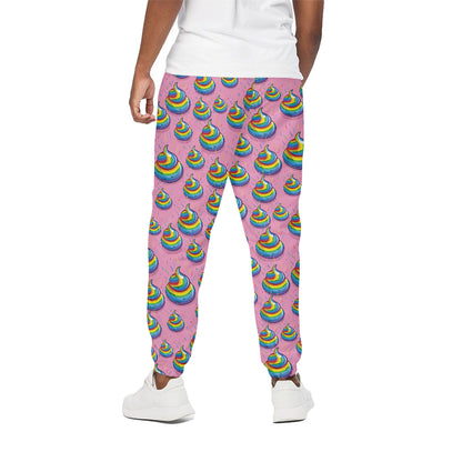Rainbow Poop Pattern Print Cotton Pants