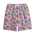 Rainbow Poop Pattern Print Cotton Shorts