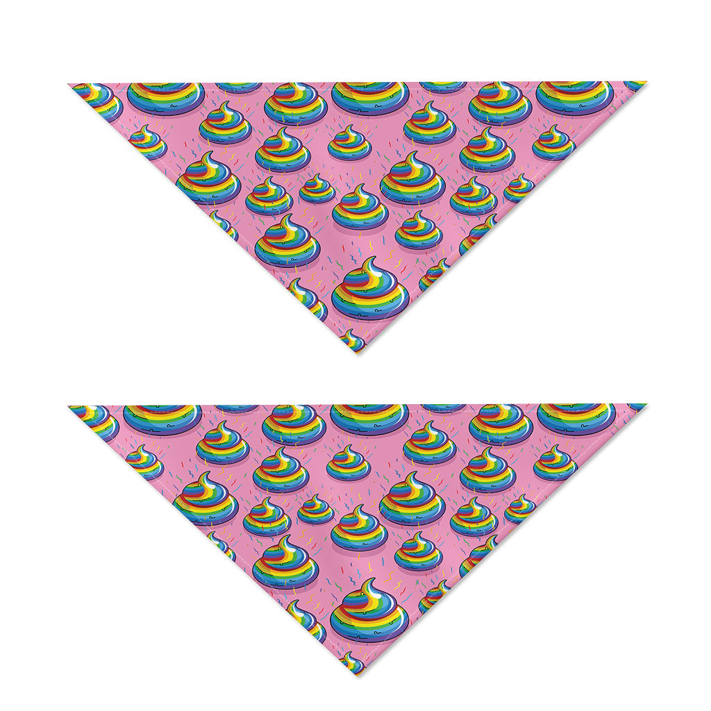 Rainbow Poop Pattern Print Dog Bandana