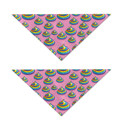 Rainbow Poop Pattern Print Dog Bandana