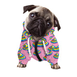 Rainbow Poop Pattern Print Dog Zip Up Hoodie