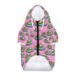 Rainbow Poop Pattern Print Dog Zip Up Hoodie