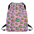 Rainbow Poop Pattern Print Drawstring Backpack