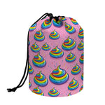 Rainbow Poop Pattern Print Drawstring Makeup Bag