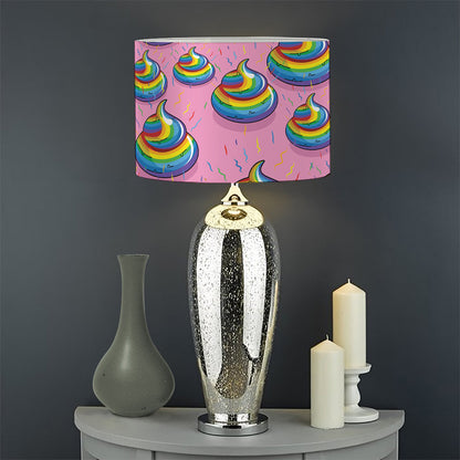 Rainbow Poop Pattern Print Drum Lamp Shade
