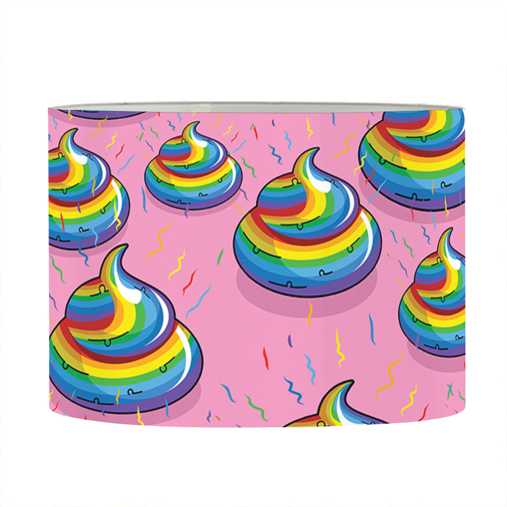 Rainbow Poop Pattern Print Drum Lamp Shade