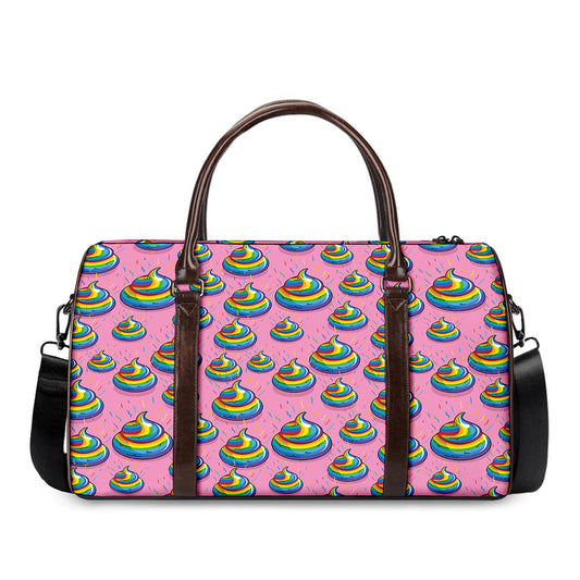 Rainbow Poop Pattern Print Duffle Bag
