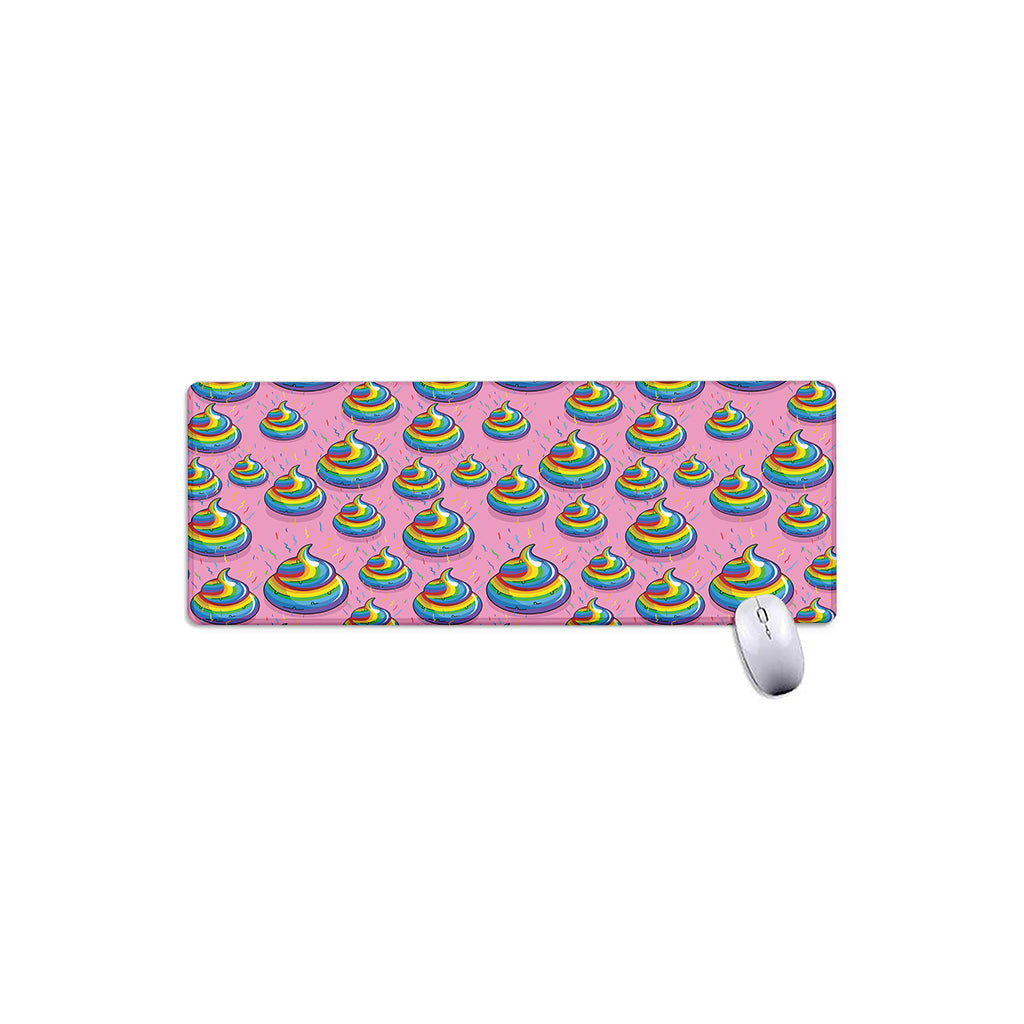 Rainbow Poop Pattern Print Extended Mouse Pad