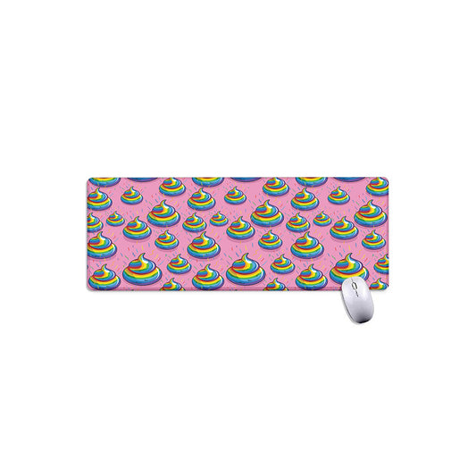 Rainbow Poop Pattern Print Extended Mouse Pad