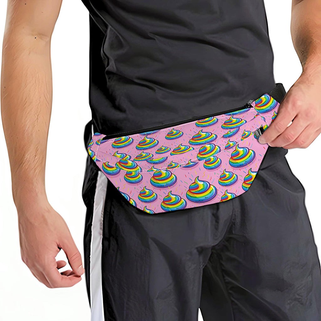 Rainbow Poop Pattern Print Fanny Pack