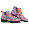 Rainbow Poop Pattern Print Flat Ankle Boots