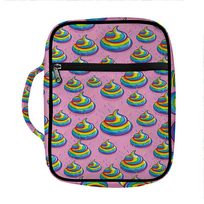 Rainbow Poop Pattern Print Front Pocket Bible Bag