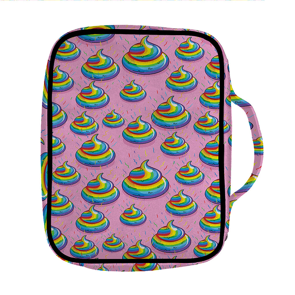 Rainbow Poop Pattern Print Front Pocket Bible Bag