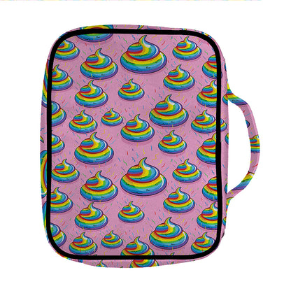 Rainbow Poop Pattern Print Front Pocket Bible Bag