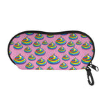 Rainbow Poop Pattern Print Glasses Case