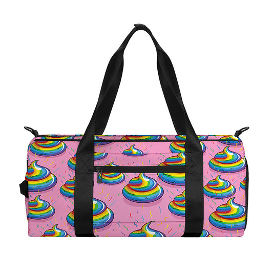 Rainbow Poop Pattern Print Gym Bag