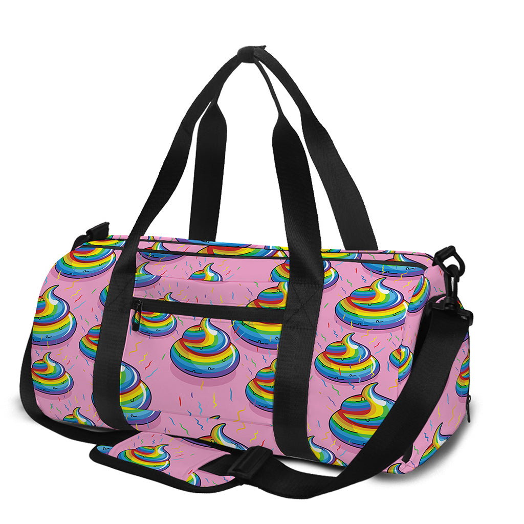 Rainbow Poop Pattern Print Gym Bag