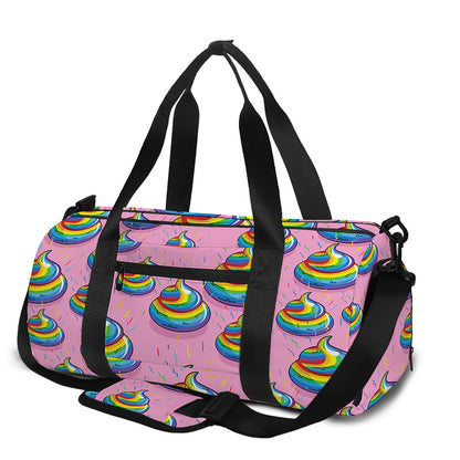 Rainbow Poop Pattern Print Gym Bag