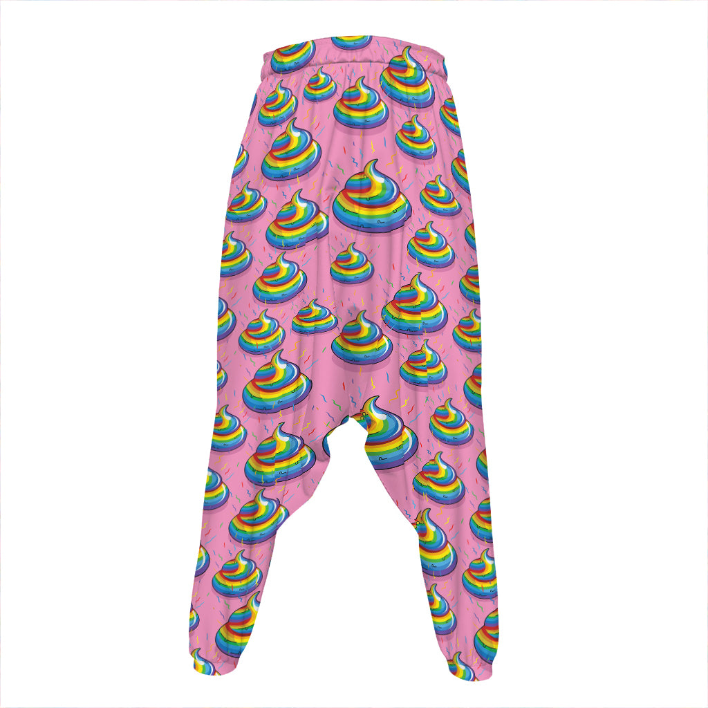 Rainbow Poop Pattern Print Hammer Pants