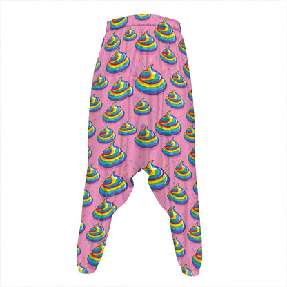 Rainbow Poop Pattern Print Hammer Pants